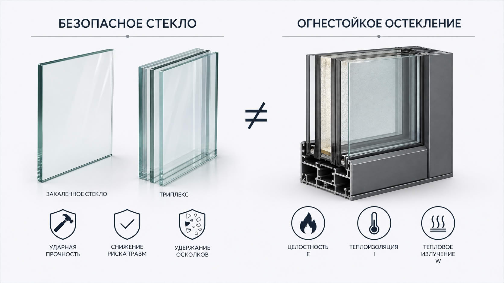 Безопасное стекло и огнестойкое — разные понятия